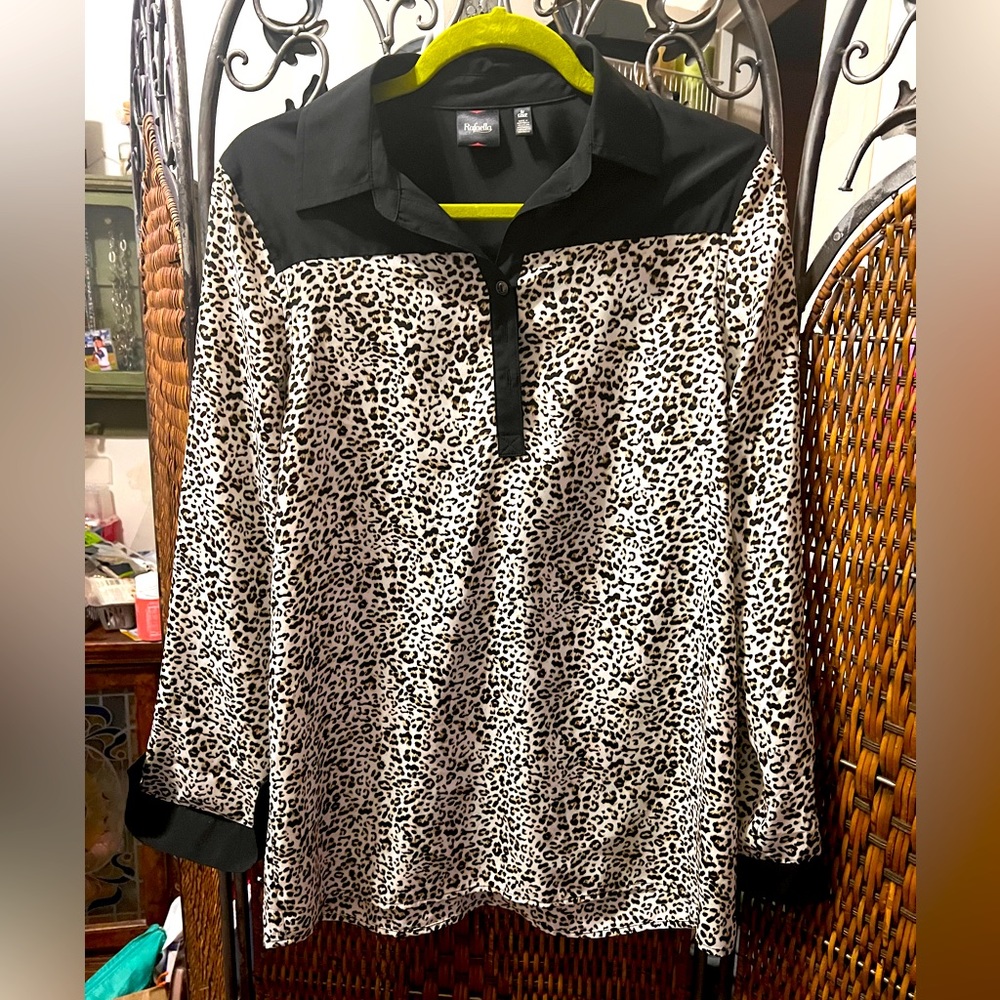 Animal print blouse; like new, size small